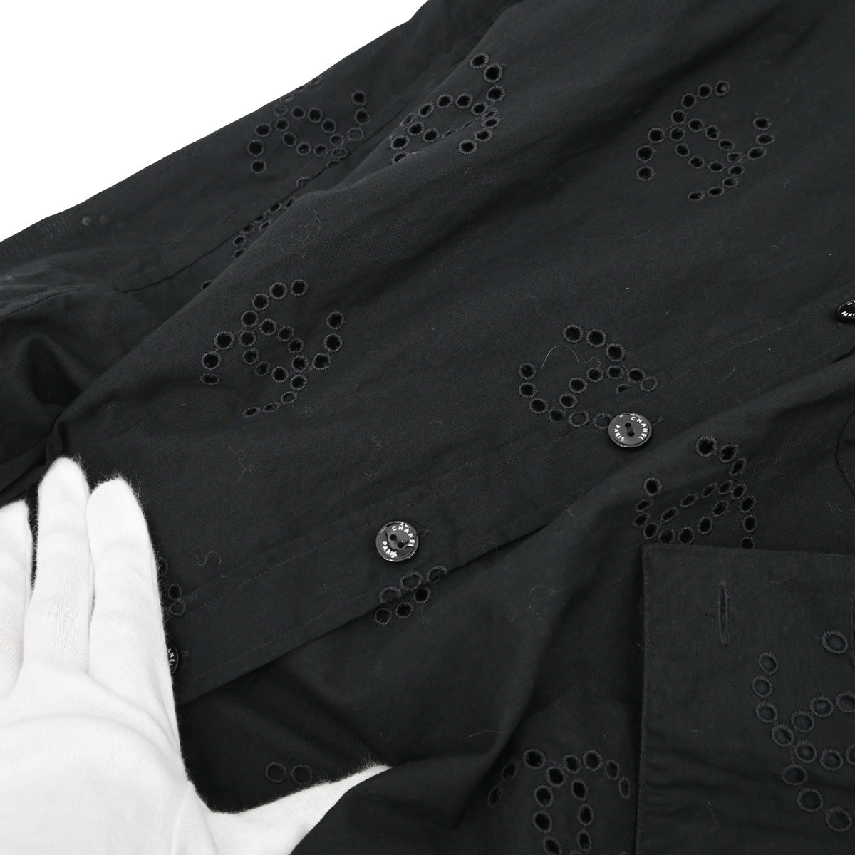 Chanel 2008 Blouse Shirt Black #34