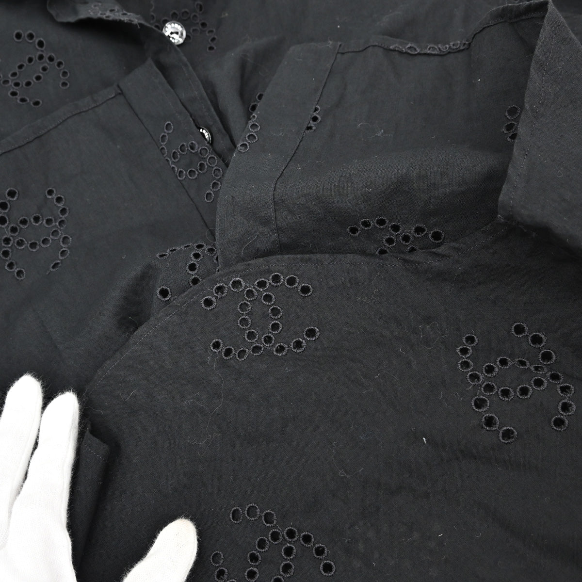 Chanel 2008 Blouse Shirt Black #34
