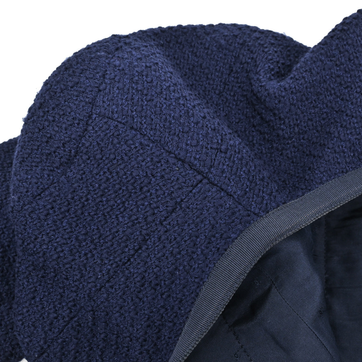 Chanel Collarless Tweed Jacket Navy #38