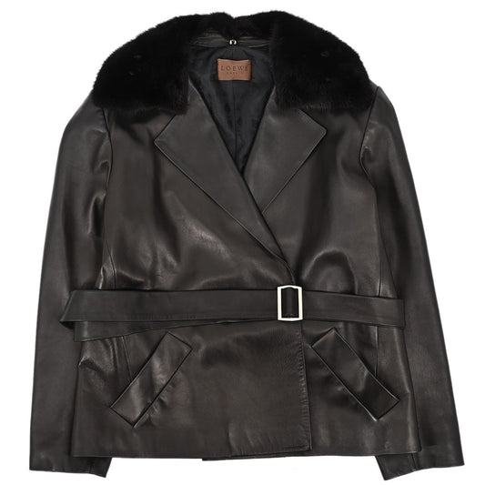Loewe Leather Jacket Black #46