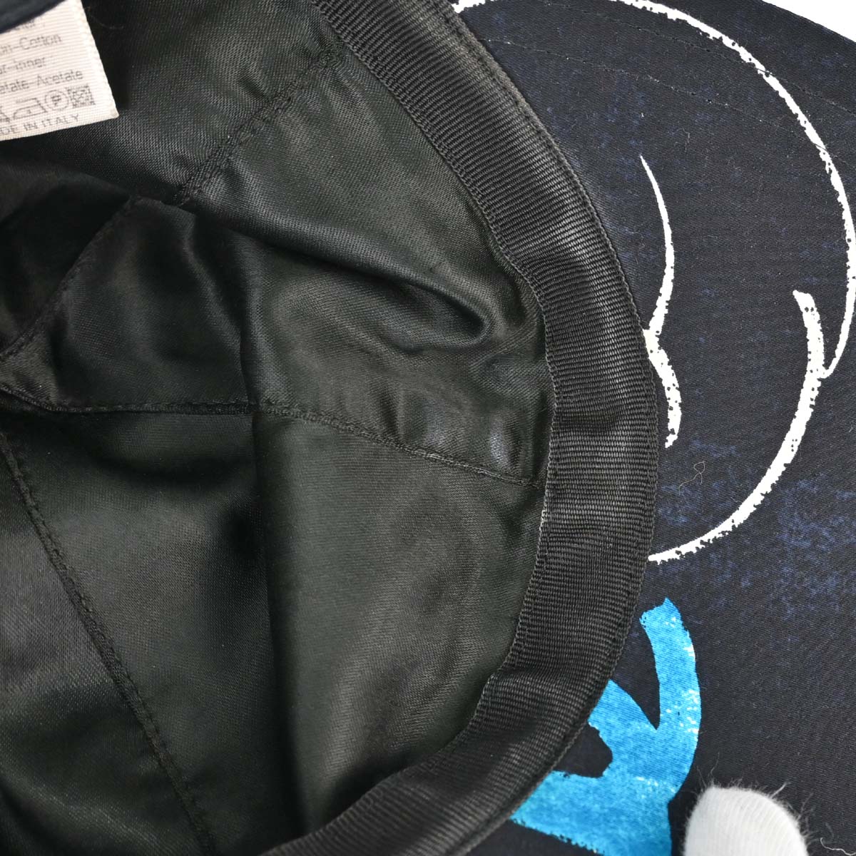 Chanel Print Black #M Cap Hat Small Good