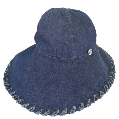 Chanel Navy Denim Hat #M Small Good