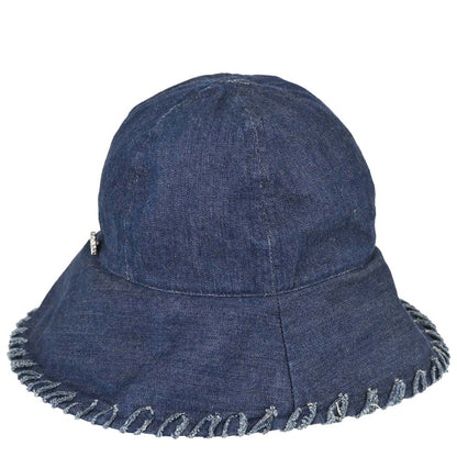 Chanel Navy Denim Hat #M Small Good