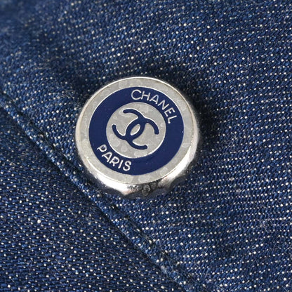 Chanel Navy Denim Hat #M Small Good