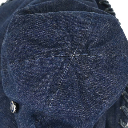Chanel Navy Denim Hat #M Small Good