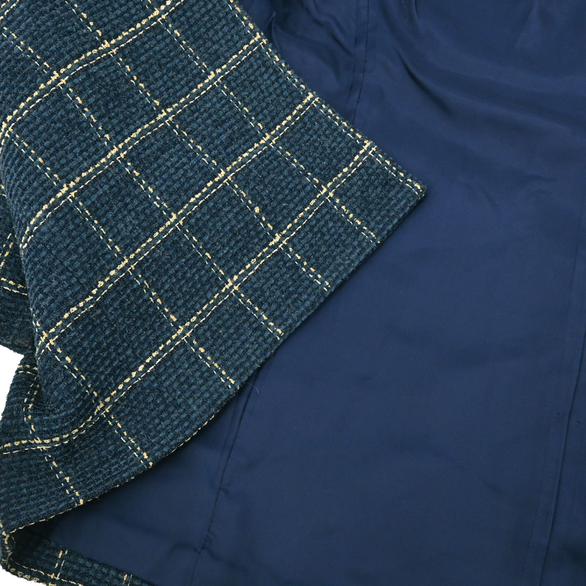 Christian Dior Tweed Collarless Jacket Navy #L