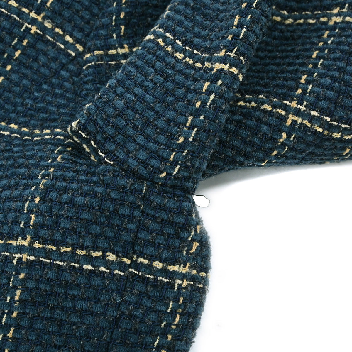 Christian Dior Tweed Collarless Jacket Navy #L