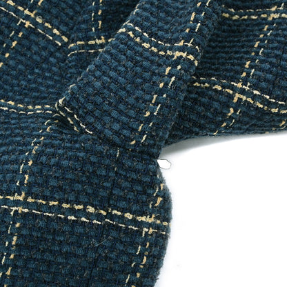 Christian Dior Tweed Collarless Jacket Navy #L