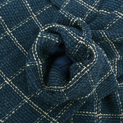 Christian Dior Tweed Collarless Jacket Navy #L