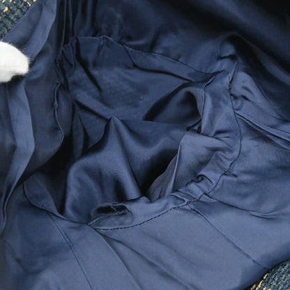 Christian Dior Tweed Collarless Jacket Navy #L