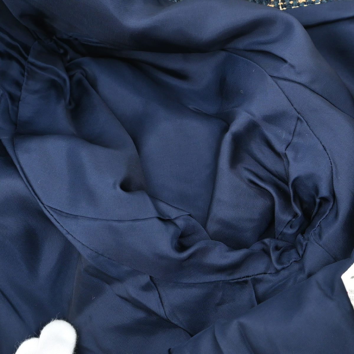 Christian Dior Tweed Collarless Jacket Navy #L