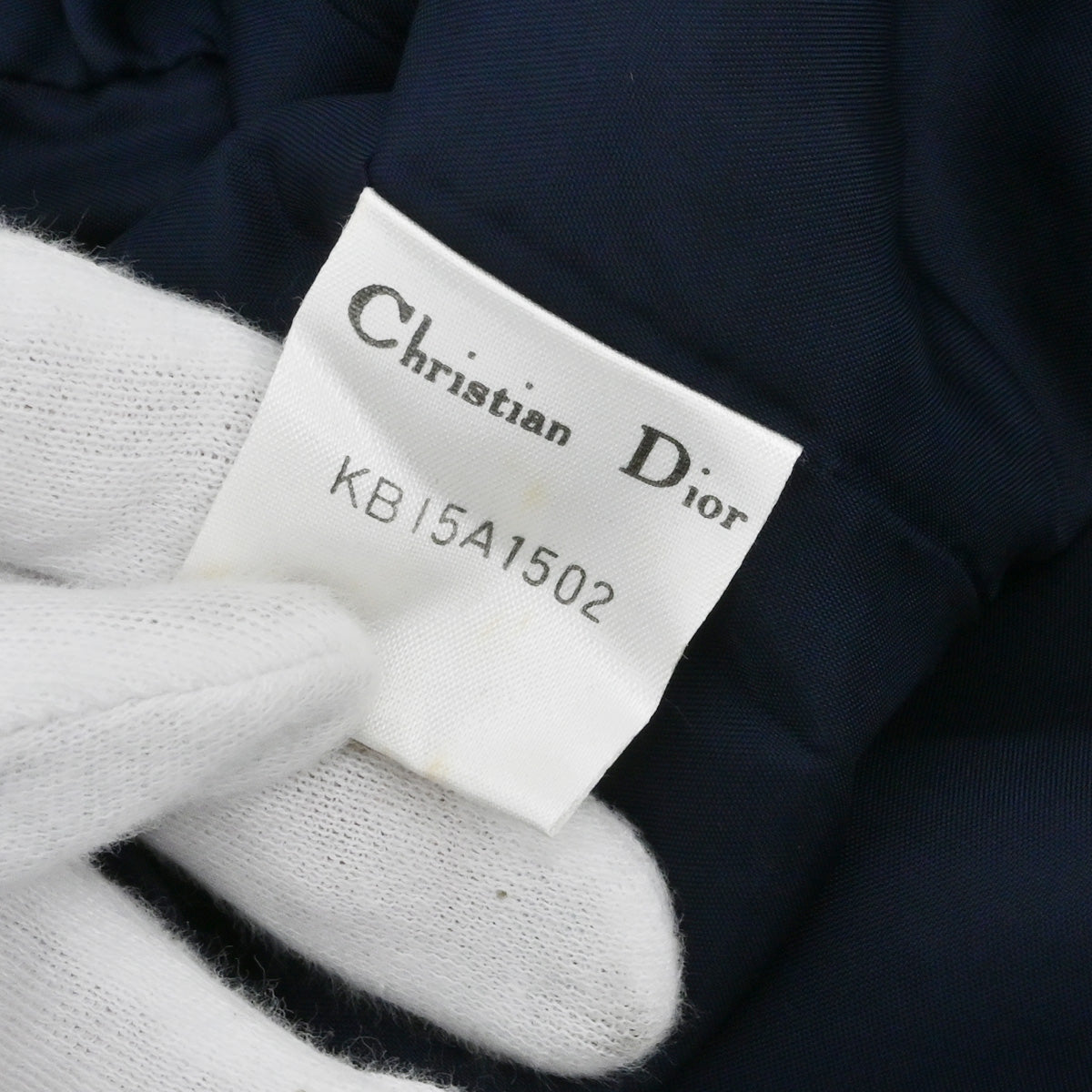 Christian Dior Tweed Collarless Jacket Navy #L
