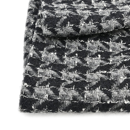 Chanel 2017 Tweed Houndstooth Skirt Gray Black #36