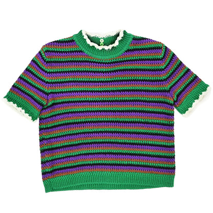 Miu Miu 2019 Short Sleeve Border Top Green #38