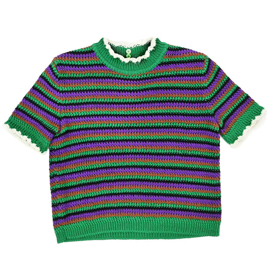 Miu Miu 2019 Short Sleeve Border Top Green #38
