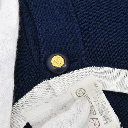 Chanel 1994 Short Sleeve Cardigan Navy #42