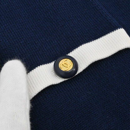 Chanel 1994 Short Sleeve Cardigan Navy #42
