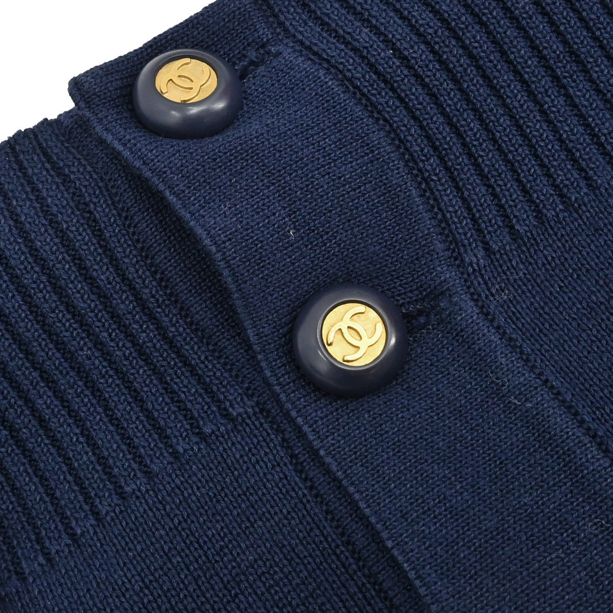 Chanel 1994 Short Sleeve Cardigan Navy #42