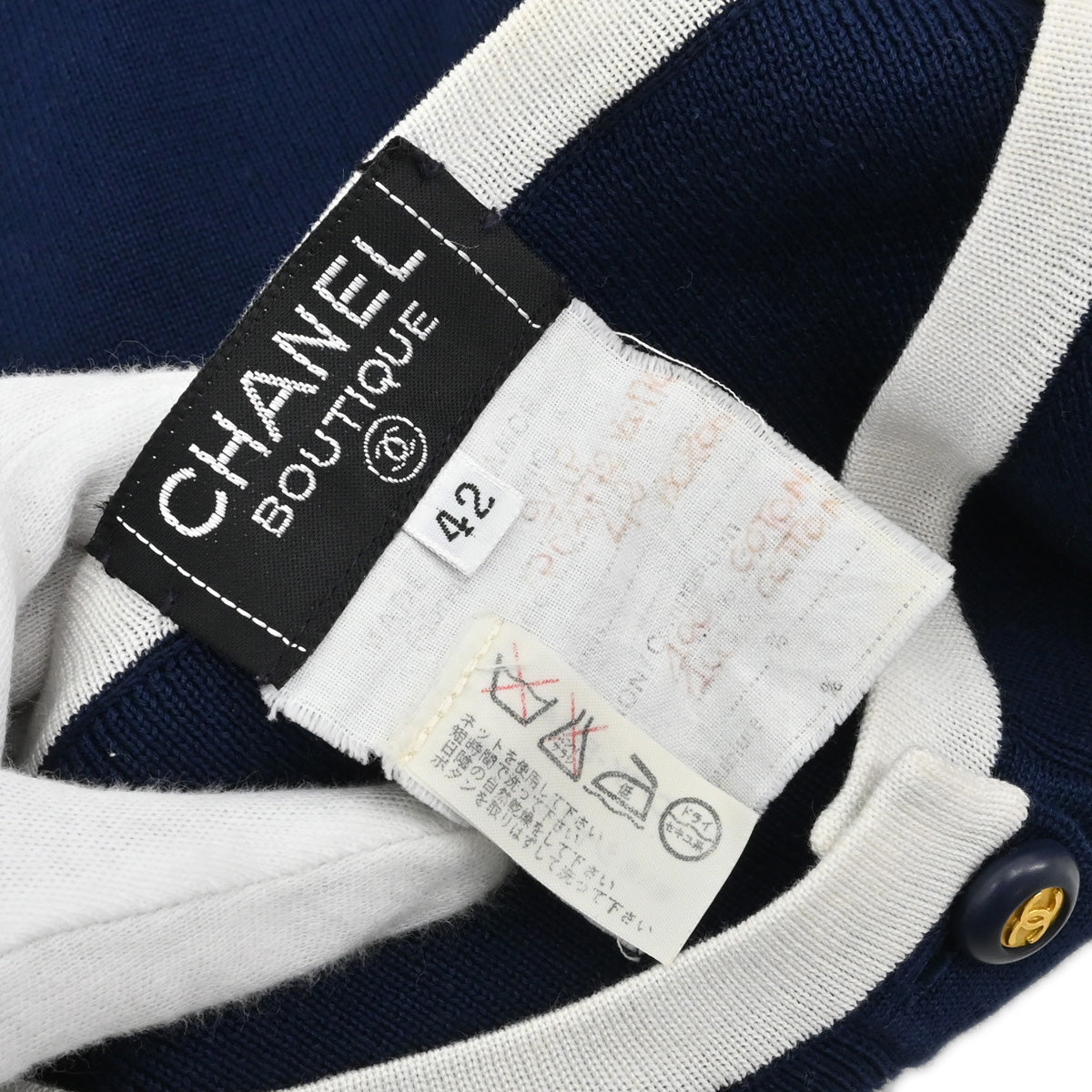 Chanel 1994 Short Sleeve Cardigan Navy #42