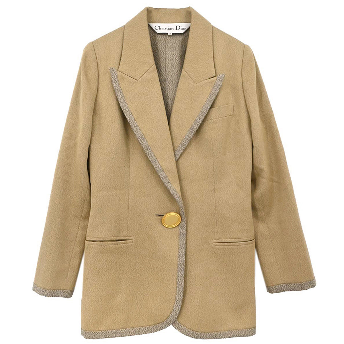 Christian Dior Single Breasted Jacket Beige #M
