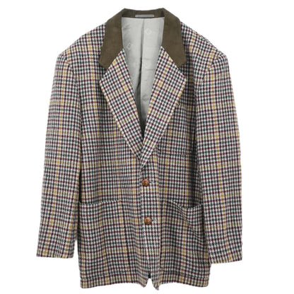 Christian Dior Single Breasted Houndstooth Jacket Gray #S