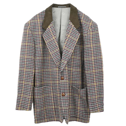 Christian Dior Single Breasted Houndstooth Jacket Gray #S
