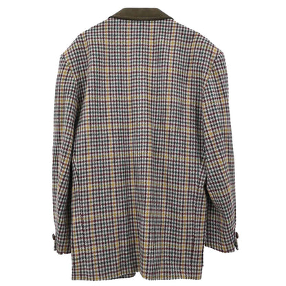 Christian Dior Single Breasted Houndstooth Jacket Gray #S