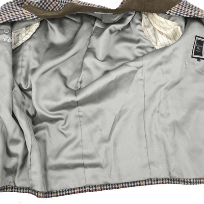 Christian Dior Single Breasted Houndstooth Jacket Gray #S