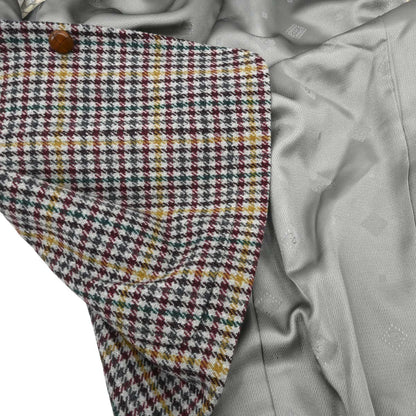 Christian Dior Single Breasted Houndstooth Jacket Gray #S