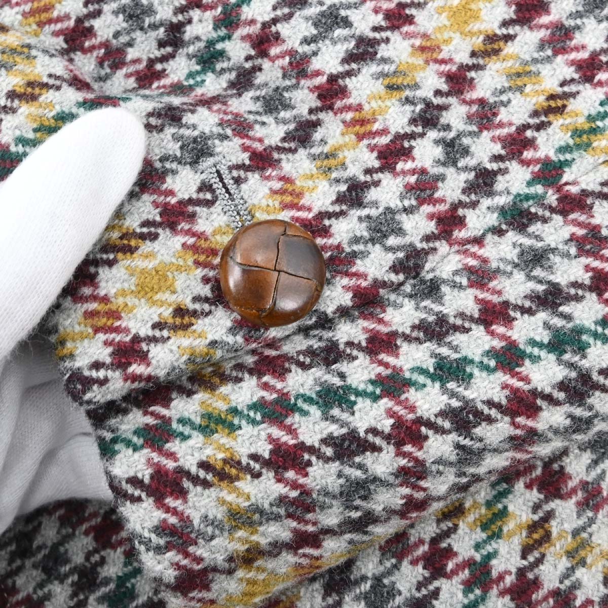 Christian Dior Single Breasted Houndstooth Jacket Gray #S