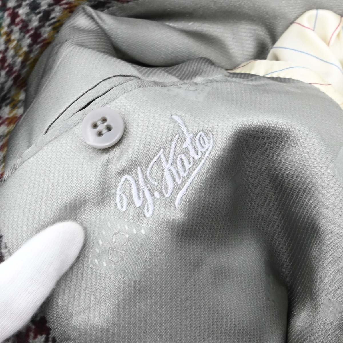 Christian Dior Single Breasted Houndstooth Jacket Gray #S