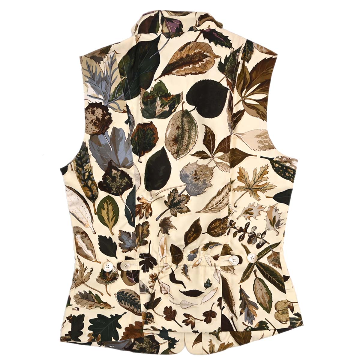 Hermes Vest Leaf-Print Ivory #38