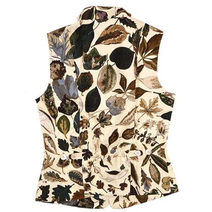 Hermes Vest Leaf-Print Ivory #38