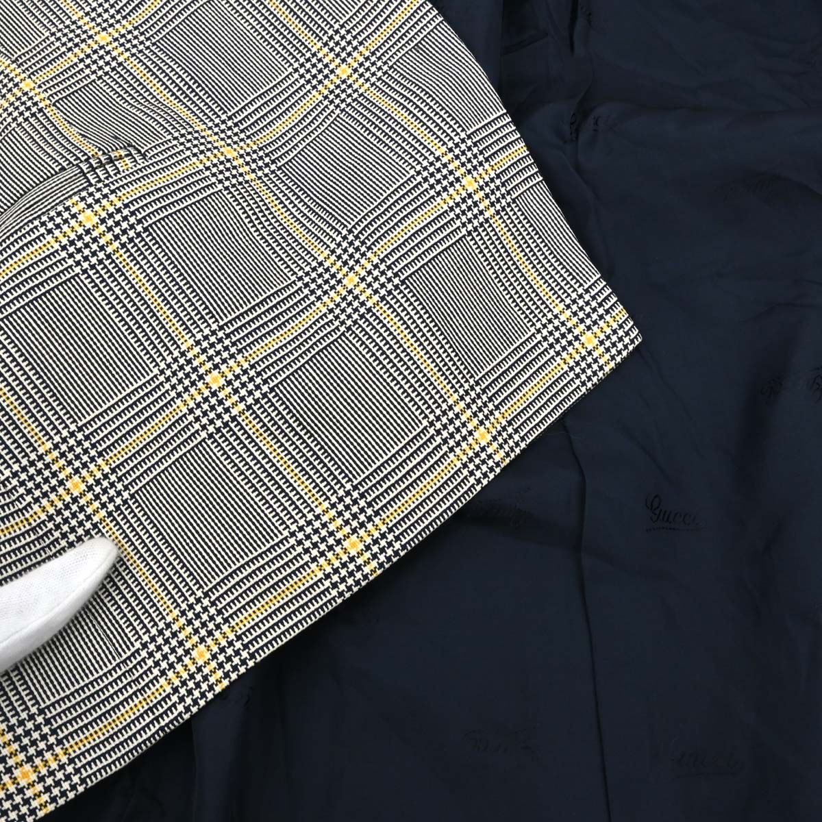 Gucci Single Breasted Check Jacket Gray #42