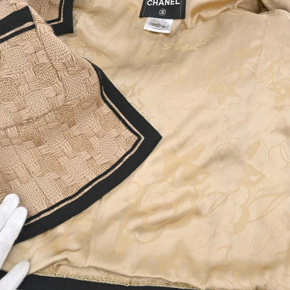 Chanel 2008 Collarless Jacket Beige #38
