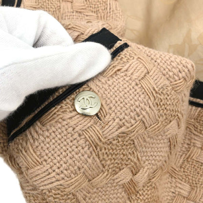 Chanel 2008 Collarless Jacket Beige #38