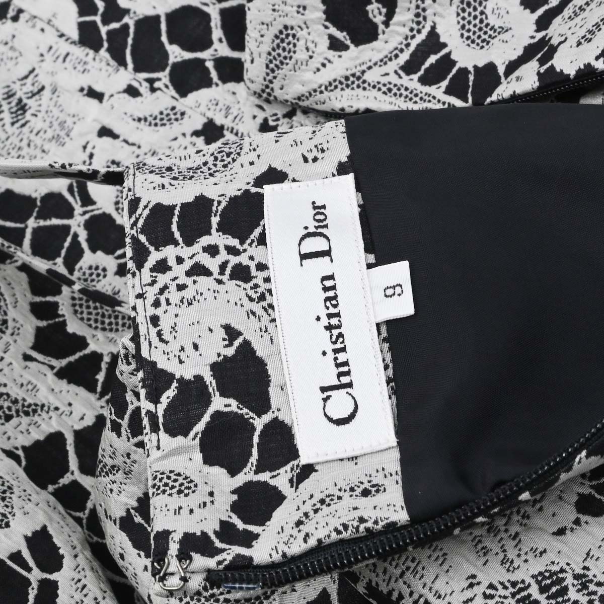 Christian Dior Camisole Dress Print Black Gray #36–38