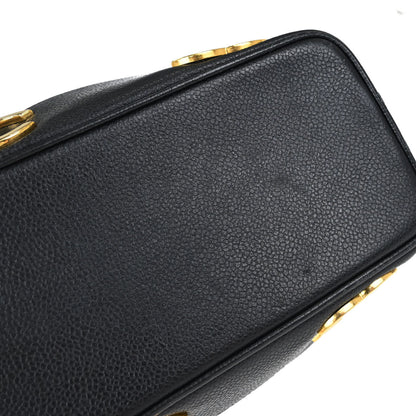 Chanel Black Caviar Skin Triple CC Drawstring Shoulder Bag