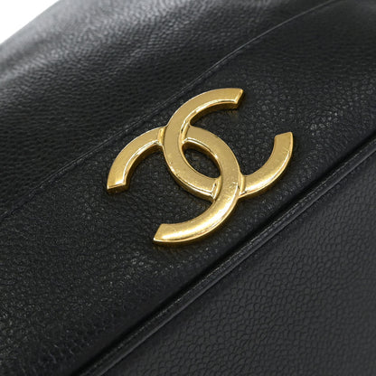 Chanel Black Caviar Skin Triple CC Drawstring Shoulder Bag
