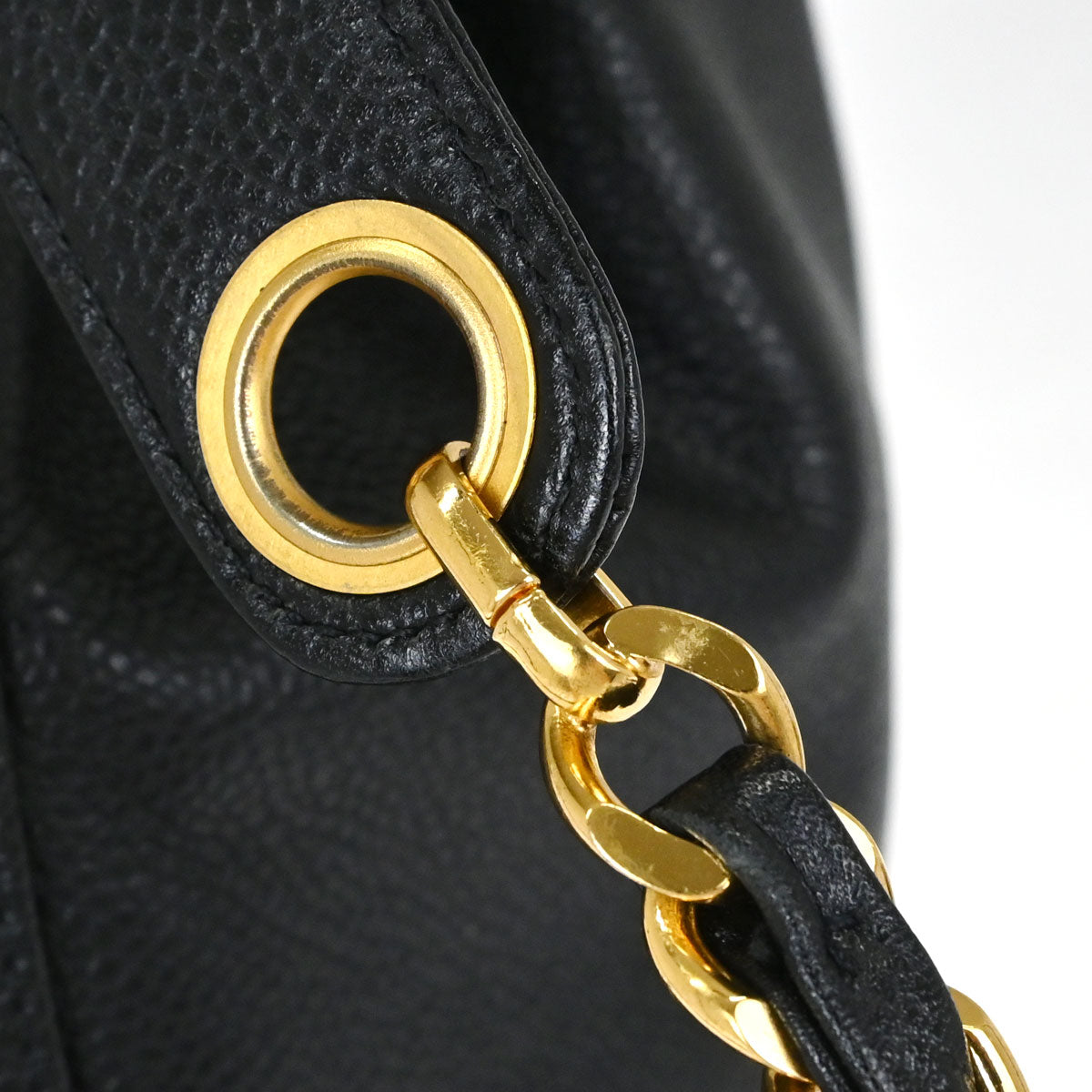 Chanel Black Caviar Skin Triple CC Drawstring Shoulder Bag