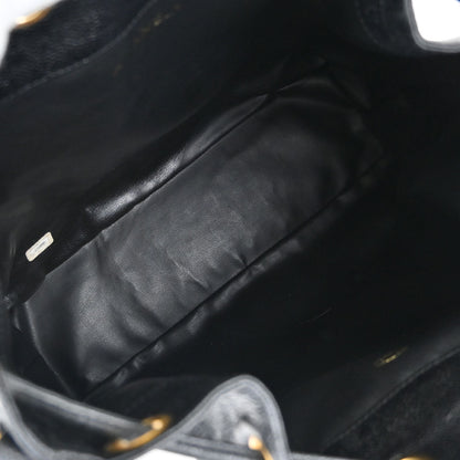 Chanel Black Caviar Skin Triple CC Drawstring Shoulder Bag