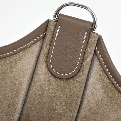 Hermes Etoupe Taurillon Clemence Evelyne 3 29 PM Shoulder Bag