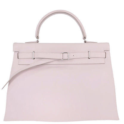 Hermes Rose Dragee Swift Kelly Flat 35 Handbag