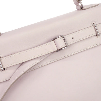 Hermes Rose Dragee Swift Kelly Flat 35 Handbag