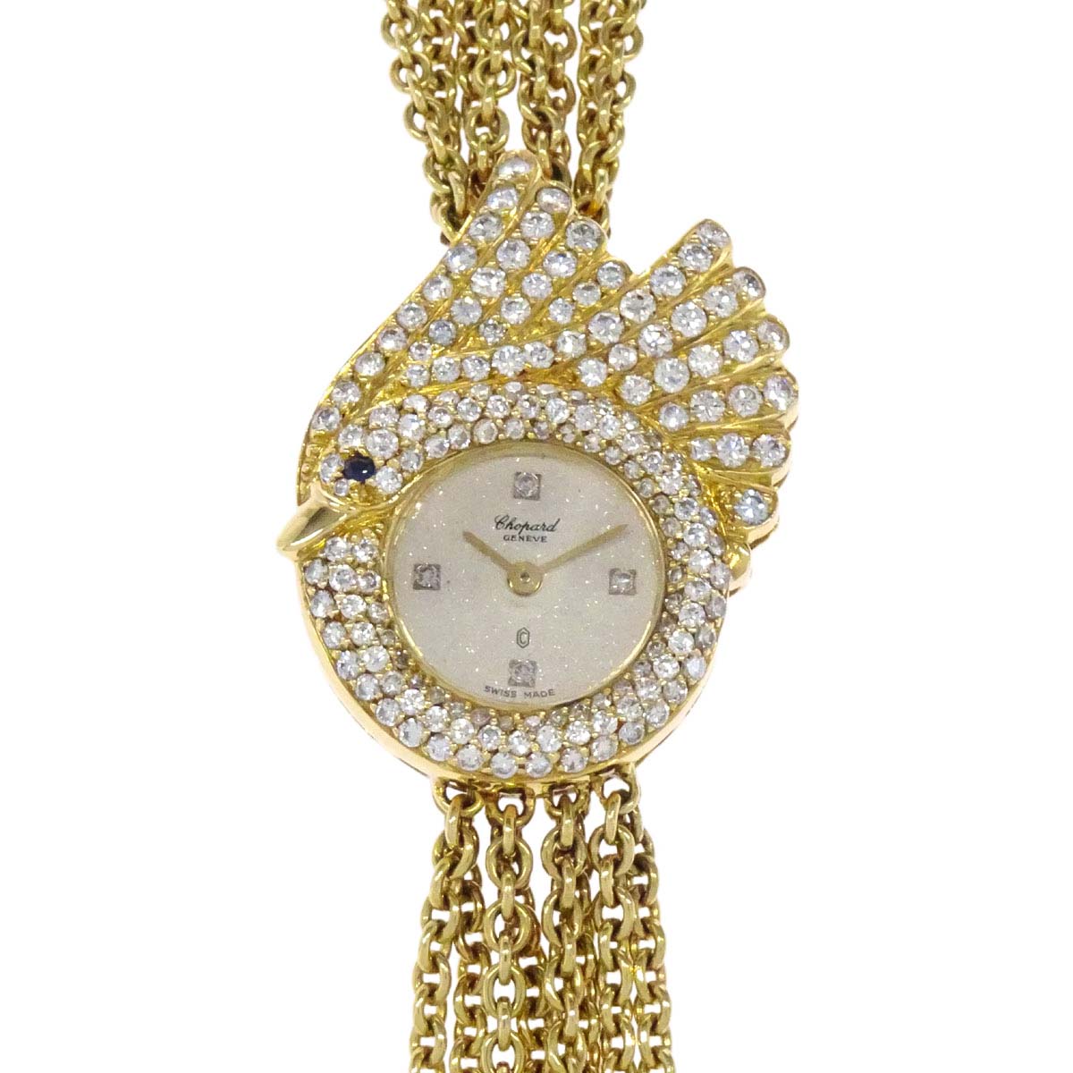 Chopard Swan Diamonds Ref.10/4858 25mm Quartz Watch 18KYG Diamond