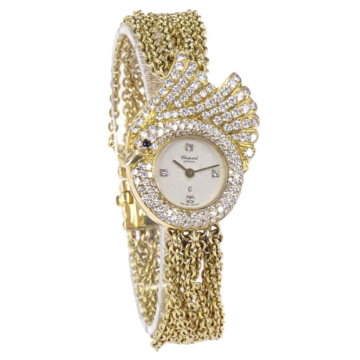 Chopard Swan Diamonds Ref.10/4858 25mm Quartz Watch 18KYG Diamond