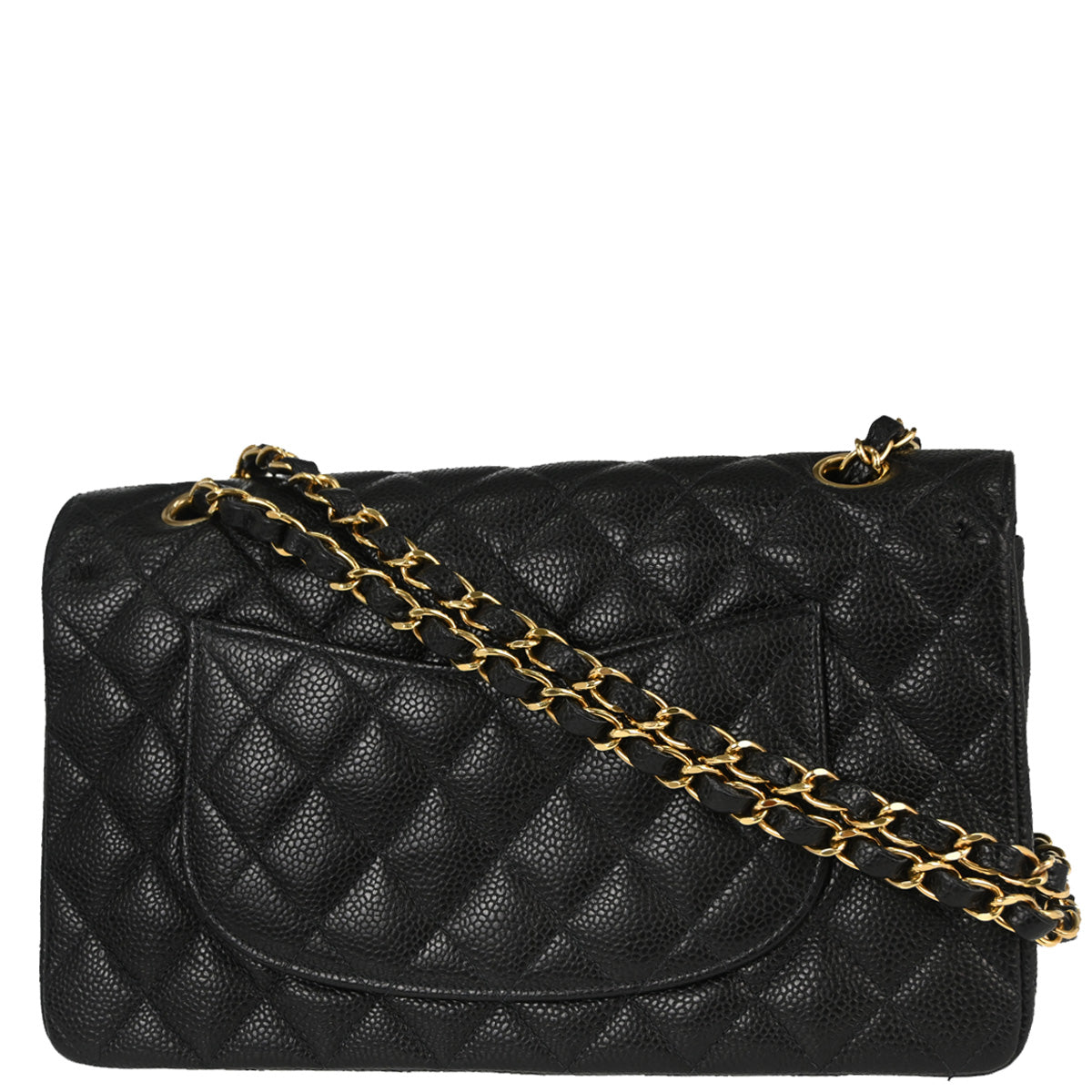 Chanel Black Caviar Skin Medium Classic Double Flap Shoulder Bag