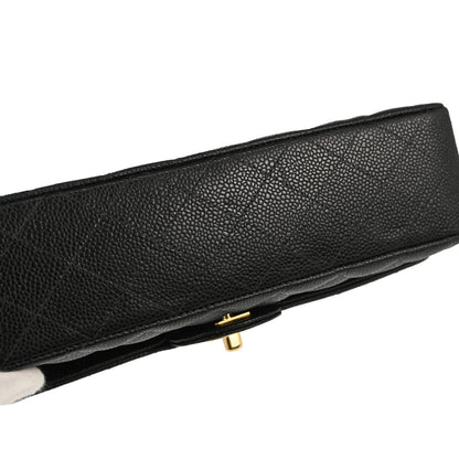 Chanel Black Caviar Skin Medium Classic Double Flap Shoulder Bag