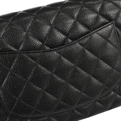 Chanel Black Caviar Skin Medium Classic Double Flap Shoulder Bag