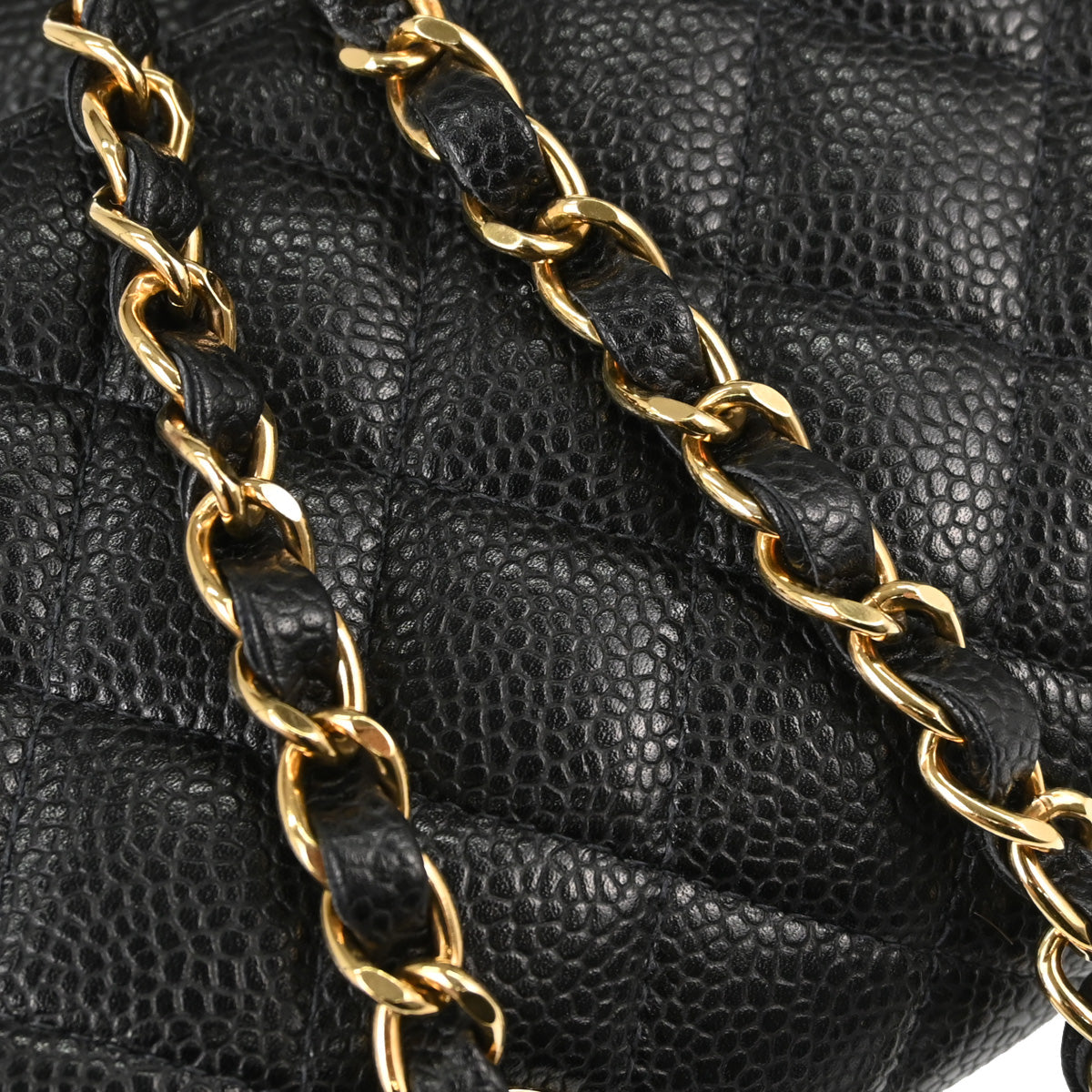 Chanel Black Caviar Skin Medium Classic Double Flap Shoulder Bag